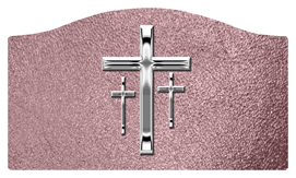 DASHELL-517-SL-SH-OR Silver 3 Crosses Shimmer Orchid Background